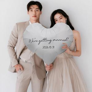 웨딩 하트 레터링 풍선 세트 화이트 셀프 촬영 소품 스냅 사진 결혼 프로포즈