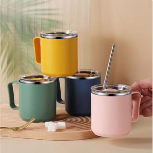 파스텔 스텐 304 미니 텀블러 감성 머그 보온 보냉 손잡이 머그컵 사무실 주방 홈카페 컵