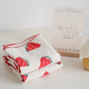 면100 이중거즈 손수건 썸머 수박