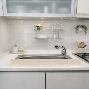 싱크대 물막이 이중틈새차단 처마 구조 실리콘 씽크대 물막이 수세미 거치대 증정