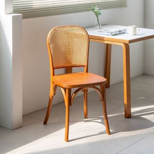 [리퍼] 곡목라탄의자 목재 우드 원목 라탄 인테리어 카페 식탁 디자인 2colors