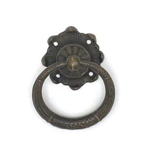 연꽃 주물 손잡이 한옥 옛집 옛날 문고리 전통 대문 목문