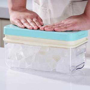 [리퍼]시즌4 미들푸쉬 얼음트레이 실리콘 얼음틀 1단 중간 얼음 보관통+집게+세척솔 세트