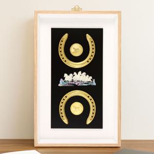 자개 팔마도 골드도장 말편자 우드액자 기업창업 승진 개업 행운 액자선물