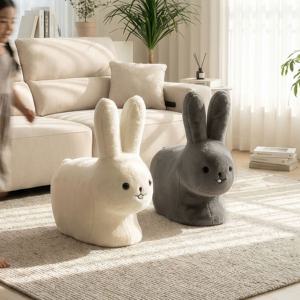 버니 토끼 스툴 인형 퍼 오브제 보조의자 2color 아이보리 그레이