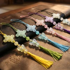 전통 매듭 노리개 비즈 키링 DIY 만들기 세트 키트 6종 끈 나비 보자기 공예 미니 태슬