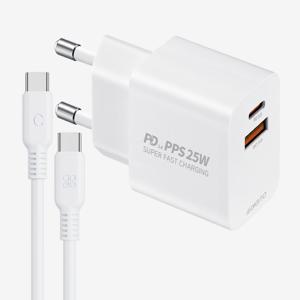 25W 듀얼 C타입 PD PPS 아이폰 갤럭시 급속 초 고속 충전기+케이블ctoc