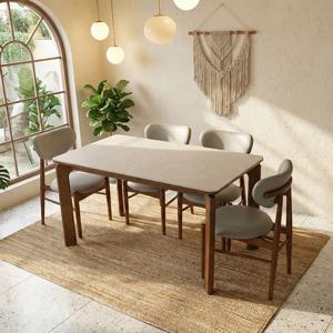 코지 플로우 6인 월넛 세라믹 1800 식탁세트