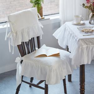 화이트워싱 식탁의자커버 + 화이트워싱 의자방석커버 세트
