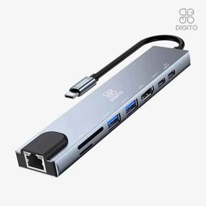 C타입 멀티포트 랜포트 8in1 USB 3.0 확장 멀티허브 HDMI 노트북 맥북 미러링