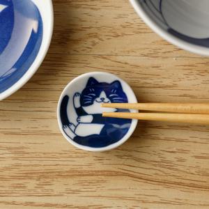 일본 도자기 마네키네코 고양이 젓가락 받침대 4.5cm