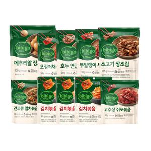 비비고 밑반찬 (오징어채+멸치볶음+무말랭이+메추리알+소고기+연근+쥐포볶음+김치볶음3)10개