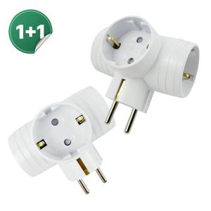 1+1 국산 선없는 접지 T자 멀티탭 3구
