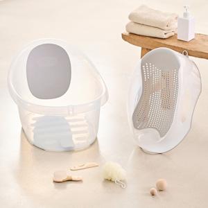 유아 목욕 논슬립 퓨어 등받이 아기 욕조 + 디럭스 아기욕조