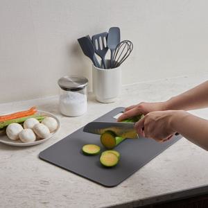 냄새 색 배임 걱정없는 스테인리스 실리콘 양면도마_그레이