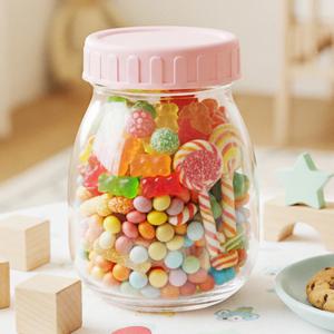 헥사 에코링 플라스틱 뚜껑 유리병 58mm 캔디250 다용도 소분 용기