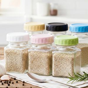 헥사 에코링 플라스틱 뚜껑 유리병 58mm 허브 150 6P 사각 양념통 공병