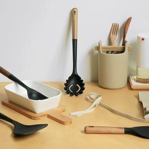 프리미엄 우드 실리콘 조리도구 9종 블랙 국자 뒤집개 키친툴