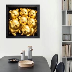 돈들어오는 황금 돼지 캔버스 액자 현관 거실 풍수인테리어 그림