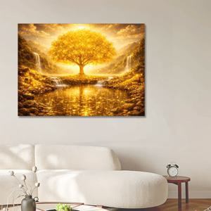 황금 돈 나무 폭포 캔버스 액자 금전운 재물운 풍수 인테리어 그림