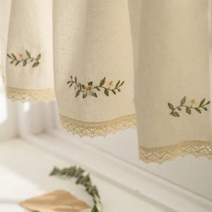 올리브리프 자수 주방커튼 바란스커튼