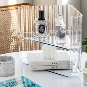 아크릴 투명 골지 향수 진열 선반 데스크 정리 책장 2단