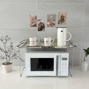 로블랑 미드센츄리 스테인리스 전자레인지선반 오븐렌지대 전자렌지수납장 북유럽 렌지선반