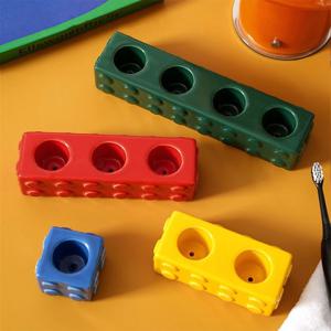 [해외] 북유럽 모던 블록 전동 칫솔 꽂이 욕실 치약 거치대 5colors 4size