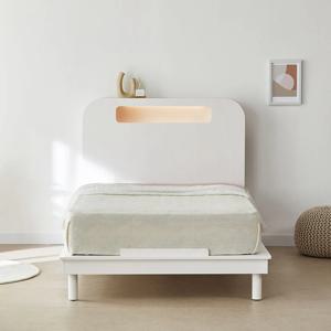 엘리브 LED조명 화이트 침대 저상형 다리형 SS/QK/LK