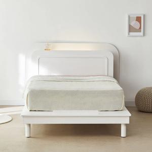 에노브 LED조명 화이트 침대 저상형 다리형 SS/QK/LK