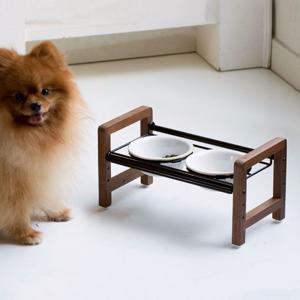 [해외] 북유럽 모던 2구 세라믹 강아지 밥그릇 높이조절 애견 식기 물그릇 2colors