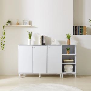 내츄럴 높은 다용도 1600 수납장  (1200+400) 블랙/실버/ 화이트 손잡이