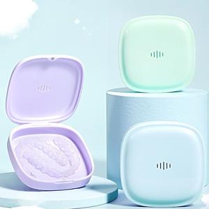 심플 베이직 자석 하드 교정기 케이스 데일리 휴대용 인비절라인 마우스피스 보관함 의치 투명