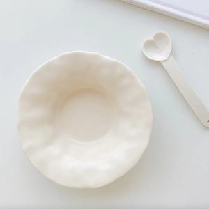 박나혜작가 신혼그릇 연잎 화이트그릇 블룸미니보울 스프접시 시리얼볼