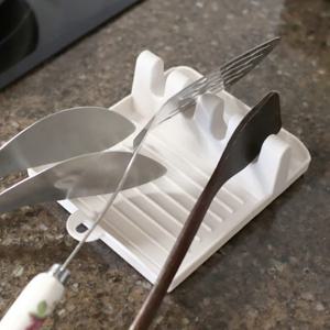 화이트 키친툴 트레이 조리도구 받침 국자받침 (뒷면 미끌림방지 고무처리)