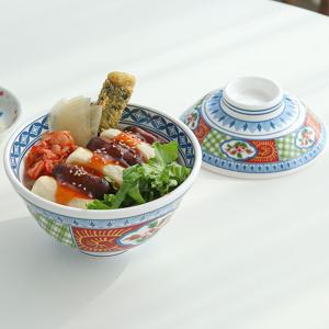 히미츠 텐동그릇 레드그린 소