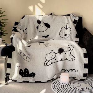 [해외] 북유럽 모던 다용도 강아지 담요 침대 쇼파 블랭킷 니트 담요 무릎담요 소파커버