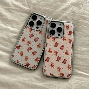 teddy flower 디자인 실버 맥세이프 범퍼케이스