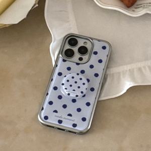 fabric dot 디자인 실버 맥세이프 범퍼케이스
