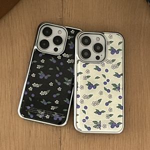 blueberry mood 디자인 실버 맥세이프 범퍼케이스