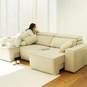 [런칭 쿠폰 5만원]마시모 레더 모션 슬라이딩 리클라이너 4인 소파