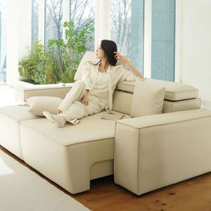 [런칭쿠폰 5만원]마시모 레더 모션 슬라이딩 리클라이너 3인 가죽 소파