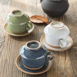 이천도자기 진 일자 뚜껑 커피잔 받침 1인세트 선물용 찻잔 다기 다도구