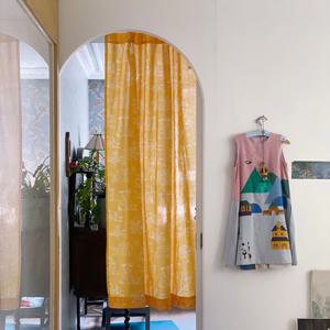 리스본 옐로우 커튼 한폭커튼