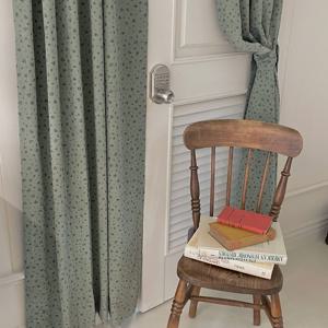 소프트세이지 커튼 그린 플라워 코듀로이 겨울 (맞춤)