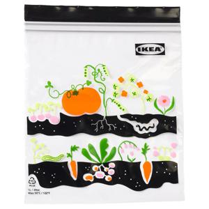 이스타드 지퍼백 (소형) 과일/채소 블랙 1L 25p