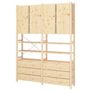 이바르 선반+수납장 소나무 174x30x226cm