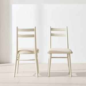 [리퍼] 레아 고무나무 원목 카페 인테리어 식탁 의자 2color