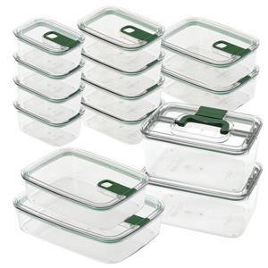 열기 편리하고 투명한 All 에코젠 밀폐용기 6종14P 포레스트 그린