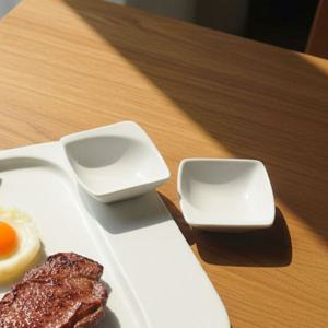라크 포셀린 호텔 접시 화이트  플레이트 사각 소스볼 간장종지 미니디퍼 2P